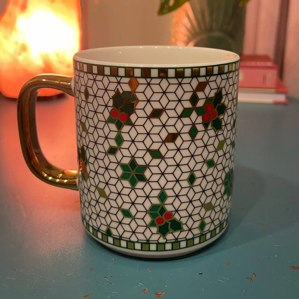 Monogram “S” Festive 14oz Creative Crate Mug–Anthropologie Bistro Tile Inspired